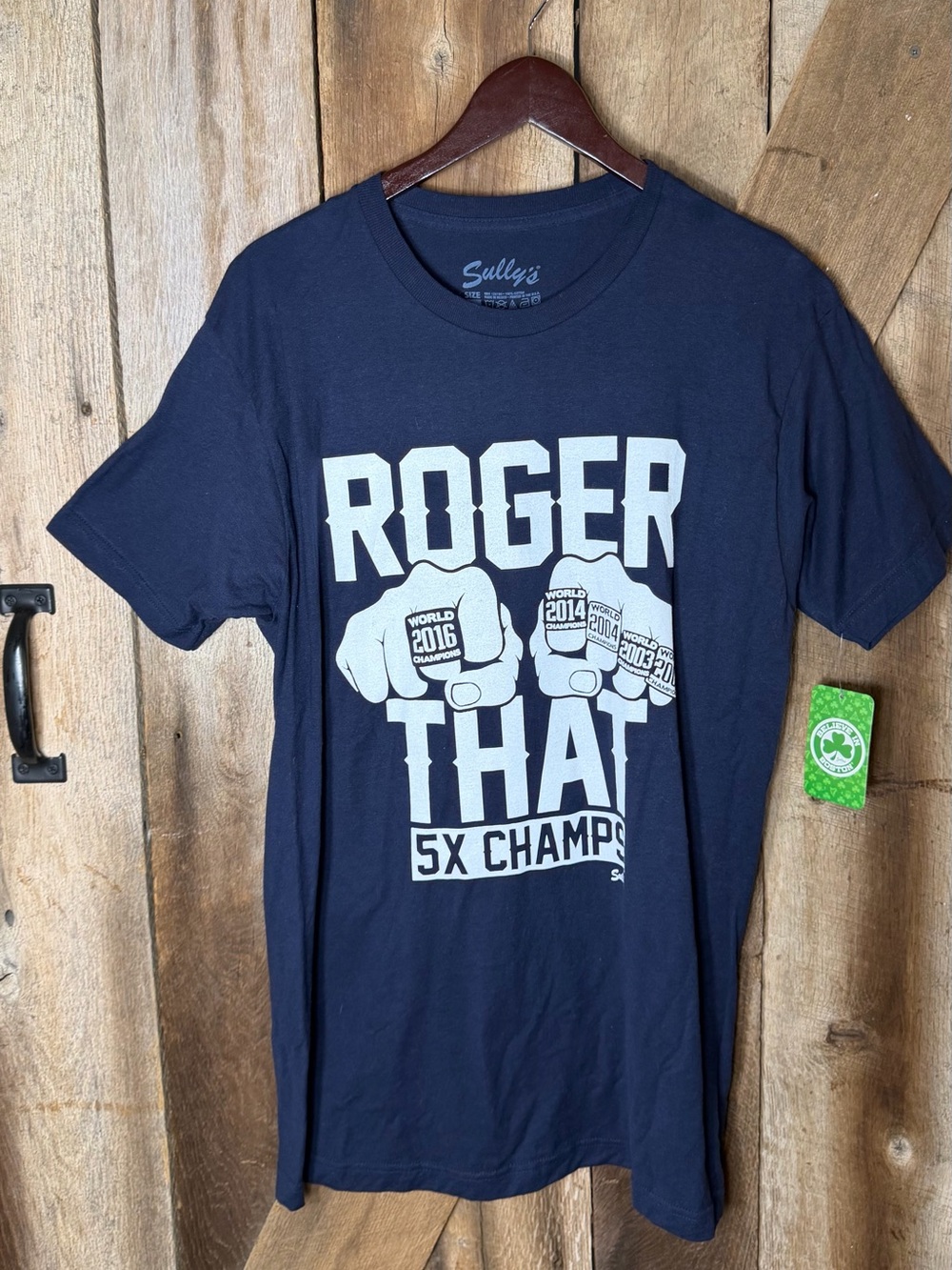 Sullys New England Patriots "ROGER THAT" 5X Super Bowl Champs T-Shirt Sz Large
